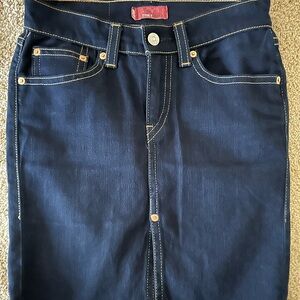 Levi's Indigo Blue Denim Midi Skirt Size S.